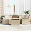 Havesofa Sæt 7 stk. Beige Poly rattan