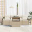 Havesofa Sæt 5 stk. Beige Poly rattan