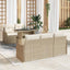 Havesofa Sæt 6 stk. Beige polyrattan