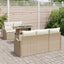 Havesofa Sæt 6 stk. Beige polyrattan