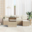 Udendørs siddesæt 6 stk. Beige Poly rattan