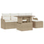 Udendørs siddesæt 6 stk. Beige Poly rattan