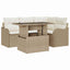 Udendørs spise sæt 5 stk. Beige Poly rattan