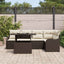Spisestuesæt med pude 6 pcs Brun Poly rattan