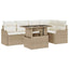Spisestuesæt 6 stk. Beige Poly rattan