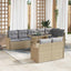 Lounge sæt med pude 9 pcs Beige Poly rattan