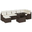 Havesofa Sæt med pude 8 pcs Brun Poly rattan