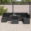Havesofa Sæt 9 stk. Sort Poly rattan