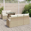Havesofa Sæt 6 stk. Beige polyrattan
