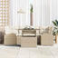 Havesofa Sæt 7 stk. Beige polyrattan