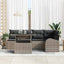 Havesofa Sæt med opbevaring med pude 6 pcs Grå polyrattan
