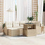 Havesofa Sæt med pude 7 pcs beige og cremefarvet