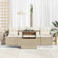 Havesofa Sæt med opbevaring 5 pcs Beige og creme polyrattan
