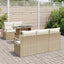Havesofa Sæt med opbevaring 6 pcs Beige og creme polyrattan
