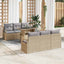 Havesofa Sæt med opbevaring 7 pcs Beige og lys grå polyrattan
