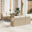 Havesofa Sæt med opbevaring med pude 7 pcs Beige polyrattan