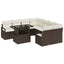 Havesofa Sæt med pude 9 pcs Brun og Creme polyrattan