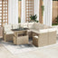 Havesofa Sæt med pude 9 pcs Beige og creme polyrattan