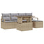 Havesofa Sæt 6 stk. Beige og lys grå polyrattan