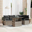Havesofa Sæt med pude 6 pcs Grå polyrattan