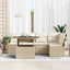 Havesofa Sæt med pude 6 pcs Beige og creme polyrattan