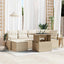 Havesofa Sæt med pude 7 pcs beige og cremefarvet
