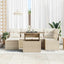 Havesofa Sæt med pude 7 pcs beige og cremefarvet