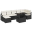 Havesofa Sæt 8 stk. Sort og Cream polyrattan