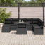 Havesofa Sæt 9 pcs Sort Polyrattan og pulverlakeret stål