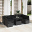 Havesofa Sæt med pude 10 pcs Sort polyrattan