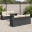 Havesofa Sæt 7 pcs Sort og cremefarvet 100 x 55 x 73 cm