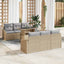 Havesofa Sæt med opbevaring 7 pcs Beige og lys grå polyrattan