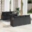 Havesofa Sæt med opbevaring med pude 7 pcs Sort polyrattan