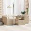 Havesofa Sæt med pude 7 pcs Beige og creme polyrattan