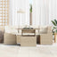 Havesofa Sæt med pude 7 pcs Beige og creme polyrattan