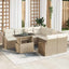 Havesofa Sæt med pude 9 pcs Beige og creme polyrattan