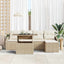Havesofa Sæt med pude 6 pcs beige og cremefarvet