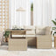 Havesofa Sæt med pude 5 pcs Beige og creme polyrattan