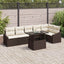 Havesofa Sæt med pude 7 pcs Brun og Creme polyrattan