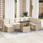 Sofa Sæt med pude 9 pcs Beige og creme polyrattan