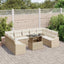 Sofa Sæt med pude 10 pcs Beige og creme polyrattan