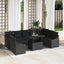 Sofa Sæt med pude 10 pcs Sort polyrattan