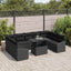 Sofa Sæt med pude 10 pcs Sort polyrattan