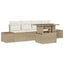 Sofa Sæt med pude 5 pcs Beige og creme polyrattan