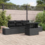 Sofa Sæt med pude 5 pcs Sort polyrattan