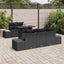 Sofa Sæt med pude 6 pcs Sort polyrattan