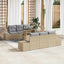 Sofa Sæt med pude 7 pcs Beige og lys grå polyrattan