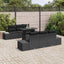 Sofa Sæt med pude 7 pcs Sort polyrattan