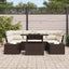 Sofa Sæt med pude 7 pcs Brun og Creme polyrattan