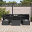 Sofa Sæt med pude 7 pcs Sort polyrattan